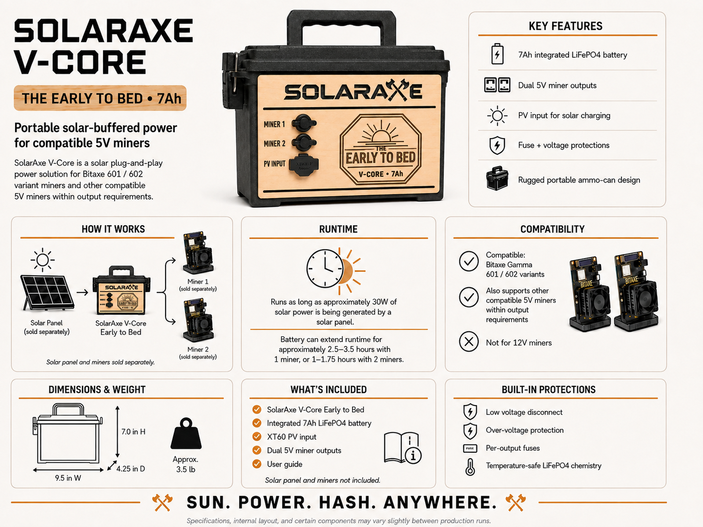 SolarAxe V-Core "Early To Bed"